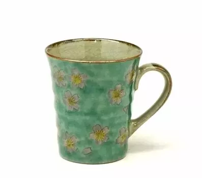 Кутани Зеленое вишневое сердце [Кружка] [Фотография сзади]