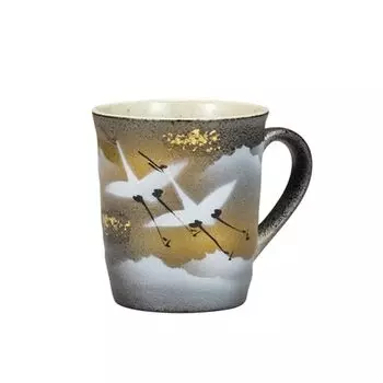 Kutaniyakiiwataya Mug Gold Leaf Crane by Toyo Yamada K8-885