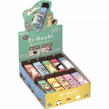 Ластик Kutsuwa магнитный мак пастель животные 20 шт RE040-20P чёрный