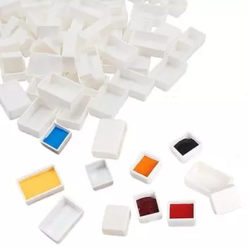 кювета для акварели пустая полная кювета половина хлеба акварельная живопись пигмент краска хранение краски палитра футляр для краски 1,8 мл 3,2 мл 100 штук