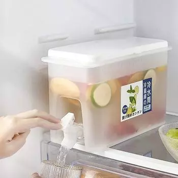 Кувшин для холодной воды объемом 3 л, большой емкости, холодный чайник с краном, диспенсер для холодных напитков, кухонный холодильник, аксессуары для сока As picture