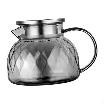 Кувшин для напитков, холодильник большой емкости со стеклянной ручкой, объемный дизайн, сок 1800ml