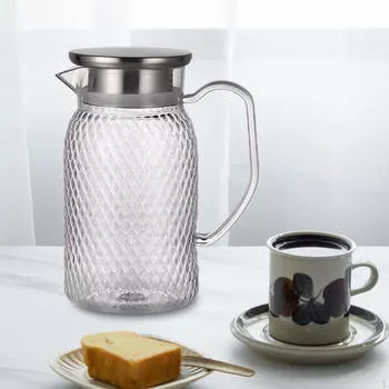 Кувшин для напитков, холодный графин с ручкой, прозрачное кафе для послеобеденного чая steel lid gold