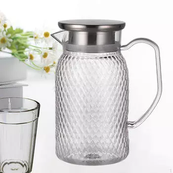 Кувшин для напитков Холодный ПК и крышка Кувшин для воды Графин для чая со льдом Ресторан «Антипад» steel lid argent