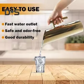 Кувшин для напитков из нержавеющей стали 1,5/2 л, большая емкость для коктейлей с ручкой, современный графин для напитков, сока, кофе, вина 1.5 Liter