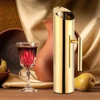 Кувшин для напитков из нержавеющей стали Yousheng 1,5/2 л, большая емкость для коктейлей с ручкой, современный графин для напитков, сока, кофе, вина 1.5 Liter