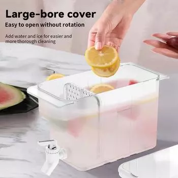 Кувшин для прохладной воды с фруктами, летний чайник для заварки ледяной воды, графин для воды, кувшин, чай со льдом, лимонадный сок, чайный горшок, холодильник 28 cm * 16 cm * 12 cm белый