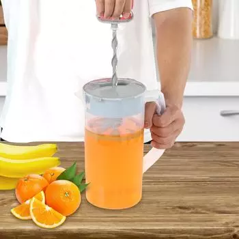 Кувшин для смешивания напитков 2000 мл Кувшин для смешивания воды с крышкой, широкий горлышко, контейнер для смешивания сока с пластиковыми лезвиями и миксером