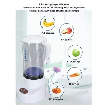 Кувшин для водородной воды 2 л 600-1000 ppb нескользящий электролизный генератор водородной воды чайник с ручкой для дома с вилкой США us белый