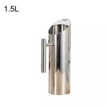 Кувшин для воды из нержавеющей стали, большой емкости, чайник для холодных напитков 1.5l серебряный