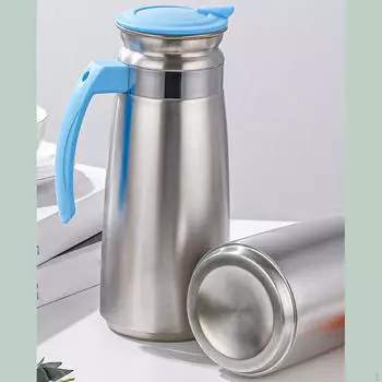 Кувшин для воды из нержавеющей стали объемом 1,3 л с ручкой для домашнего использования оранжевый