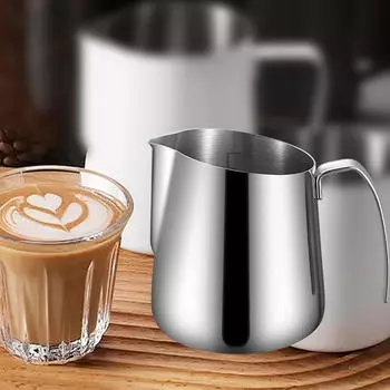 Кувшин для вспенивания кофе и молока, кувшин для приготовления эспрессо с весами, для латте-арта, капучино argent