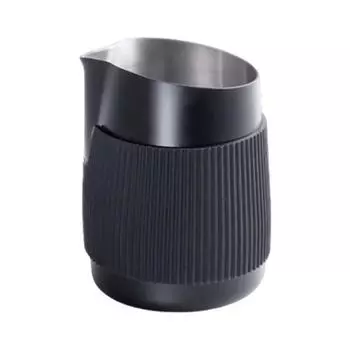 Кувшин для вспенивания молока, чашка для латте, чашка для вспенивания кофе с черным силиконовым чехлом, защищающим от ожогов, чашка для вспенивания молока с пеной для капучино 420ml