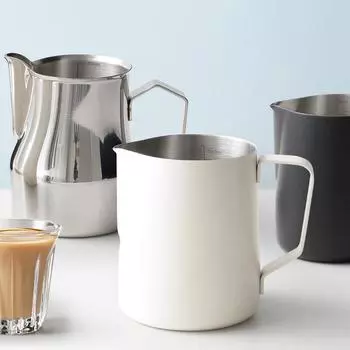 Кувшин для вспенивания молока из нержавеющей стали, эспрессо, паровой кофе, бариста, ремесло, латте, капучино, чашка для молочного крема, кувшин для вспенивания молока No scale silver 350