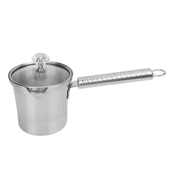 Кувшин для вспенивания молока из нержавеющей стали, многофункциональная чашка для приготовления кофе, чая и чая с длинной ручкой и крышкой 300ML