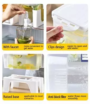 Кувшин емкостью 3,5 л, кувшин для воды с краном, диспенсер для холодного лимонного сока, контейнер для напитков со льдом 3.5L