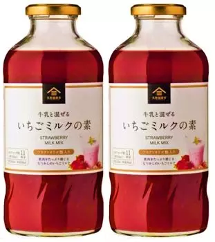 Kuzefuku Strawberry Milk Mix with Fructooligosaccharides 575ml Set of 2 Strawberry Milk Mix Kuzefuku Shoten Strawberry Milk [Large Capacity]