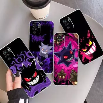 KV3142_Милый прозрачный чехол с покемоном Gengar для Xiaomi Redmi Note 11 Pro 10 9 9S 8 8T 7 9A 9C 9T 10 10C K40, мягкий чехол для телефона Redmi Note 11 Pro 5G