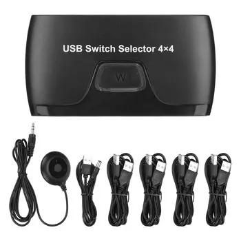 KVM-переключатель 4 компьютера, совместно использующих 4 USB-устройства KVM-переключатели для клавиатуры, мыши, принтера для Windows