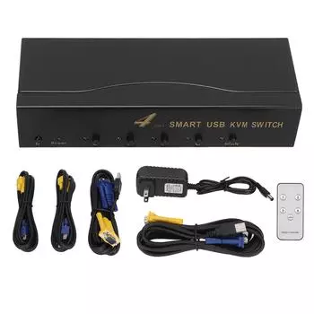 KVM-переключатель VGA Разрешение 1920 X 1440 2 режима переключения 4 USB-разъема Переключатель VGA Вилка 100240 В США US Plug