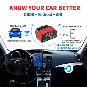 KW903 ELM327 V1.5 Bluetooth 5.0 OBD2 сканер для Android/IOS OBD 2 автомобильный диагностический инструмент считыватель кодов pk Vgate ICAR2 ICAR 2 Q4T8