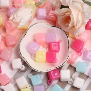 Квадрат для ручной работы своими руками для изготовления браслетов и сережек ювелирные изделия аксессуары желейный цвет свободные бусины материал мода 20 шт 14*25,6 мм акрил синий