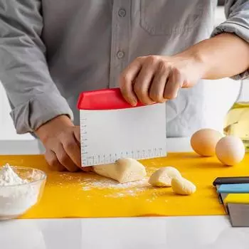 Квадрат из нержавеющей стали со шкалой, лицевой резак, скребок для муки, лицевой разделитель, скребок для крема, принадлежности для выпечки Raspador De Crema чёрный