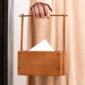 Квадратная бамбуковая коробка для салфеток, прямоугольный, удобный, легко моющийся держатель для столовой