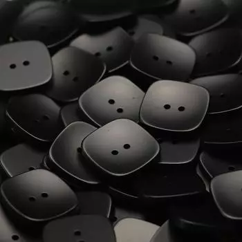 Квадратная черная пуговица из смолы, вогнутая пуговица для пиджака, мужская и женская одежда, двусторонняя нейлоновая пуговица для пальто 1 #[21x25mm square spray paint black]