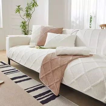 Квадратная диванная подушка, зимняя плюшевая диванная подушка, простой стиль, диванная подушка, нескользящий чехол для дивана, спинка, полотенце 70*70