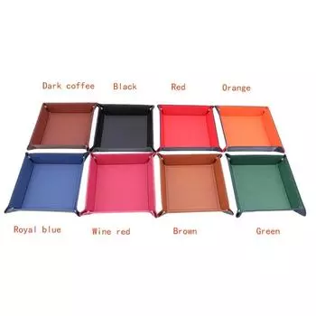 Квадратная доска из искусственной кожи для игры в кости, игральная доска для ночного клуба, подарочный лоток для хранения красный