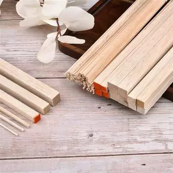 Квадратная дубинка из бальзового дерева, модель игрушки, строительство, резьба, ремесло, образовательные аксессуары для самостоятельного изготовления, палка из бальзового дерева 2/3/4/10/12/15 мм