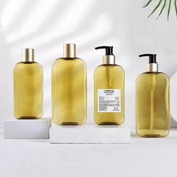 Квадратная форма мыла многоразовые бутылки ручной пресс пустой дорожный портативный дозатор масло гель для душа лосьон бутылка для хранения 250ml gold