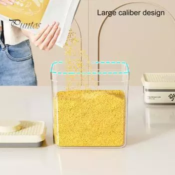 Квадратная герметичная банка, пищевой, влагостойкий, прозрачный дизайн, большой диаметр, удобный доступ к контейнеру для хранения продуктов питания XL