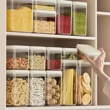 Квадратная герметичная банка, пищевой, влагостойкий, прозрачный дизайн, большой диаметр, удобный доступ к контейнеру для хранения продуктов питания XL