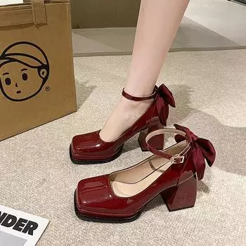 Квадратная голова Мэри Джейн весна и осень новые модные туфли на высоком каблуке Барби принцесса туфли водонепроницаемые платформы высокие каблуки для женщин 35