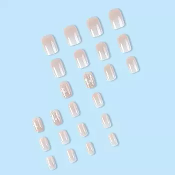 Квадратная головка французские накладные ногти полное покрытие типсы водонепроницаемые накладные ногти для женщин
