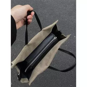 Квадратная холщовая сумка-тоут женская 2024 сумка-мессенджер через плечо универсальная вместительная сумка для поездок на работу зеленые хаки