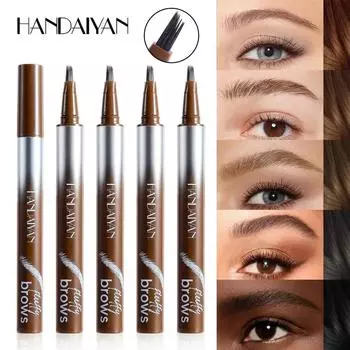 Квадратная кисть Wild Liquid Eyebrow Pen Натуральная водостойкая стойкая 4D ручка для татуажа бровей, похожая на волоски Жидкая бровь Корейский макияж 01