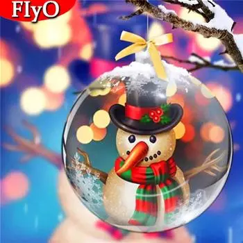 Квадратная круглая дрель 5D Алмазная картина Рождественский снеговик Экологические ремесла Алмазная вышивка Пейзаж Wal Art Full Round 30x30CM