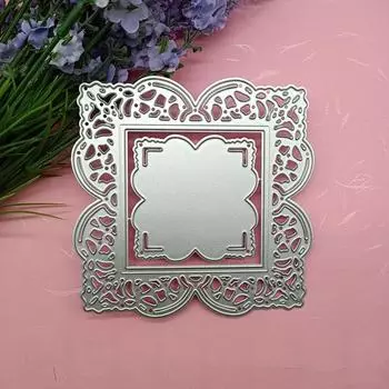 Квадратная кружевная карта, металлический трафарет, тиснение, вырубные штампы для Diy, скрапбукинг, тиснение бумажной карты, ремесленный декор