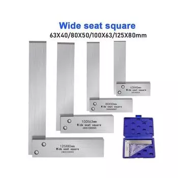Квадратная линейка с плоским краем 90 градусов, столярный квадрат, деревообрабатывающие инструменты, металлический инструмент для измерения угла, многократный набор квадратных датчиков-квадрат 63x40mm