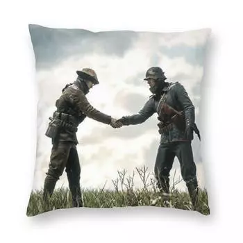 Квадратная наволочка Battlefield 1 «Перемирие», полиэстер, лен, бархат, декор на молнии с принтом, домашний чехол для подушки 30x30cm
