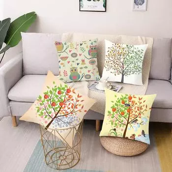 Квадратная наволочка «Дерево любви» для автомобиля, дивана, офисного кресла, наволочка, простые украшения для домашнего декора 40X40CM
