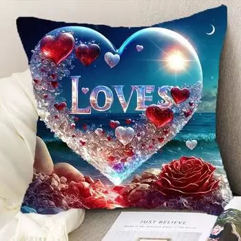 Квадратная наволочка, милая подушка с любовным письмом, чехлы для диванных подушек, поясничная подушка 40*40 cm