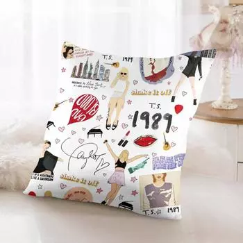 Квадратная наволочка Swifty с поддержкой концерта и принтом для дивана, наволочка для дивана, удобная удобная наволочка без сердечника, 45x45 см One Size