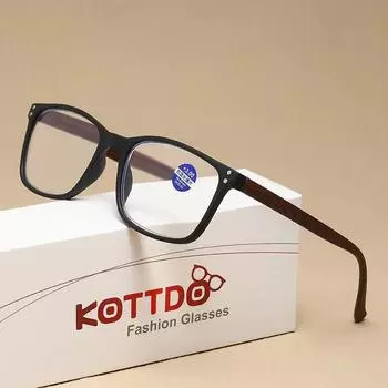 Квадратная пластиковая оправа для мужчин и женщин, очки для чтения, очки для пресбиопии для пожилых глаз, компьютерные очки, линзы с диоптриями +4.0 коричневый