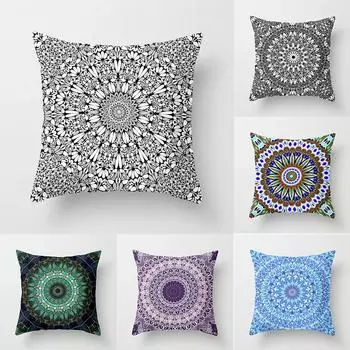Квадратная подушка с абстрактным принтом, чехол для подушки из полиэстера, автомобильный диван, офисное кресло, наволочка, простой домашний декор, орнамент 40X40CM