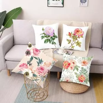 Квадратная подушка с принтом, чехол для автомобильного дивана, офисного стула, наволочка, простое украшение для дома 40X40CM