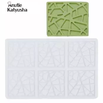 Квадратная полая коробка, силиконовая форма для торта, форма для помадки, окружающий узор, трафарет для границы торта белый